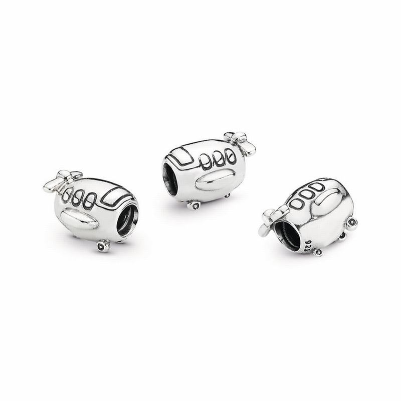 Pandora Airplane Charm Ireland - Sterling Silver Oxidised - 687305HSK